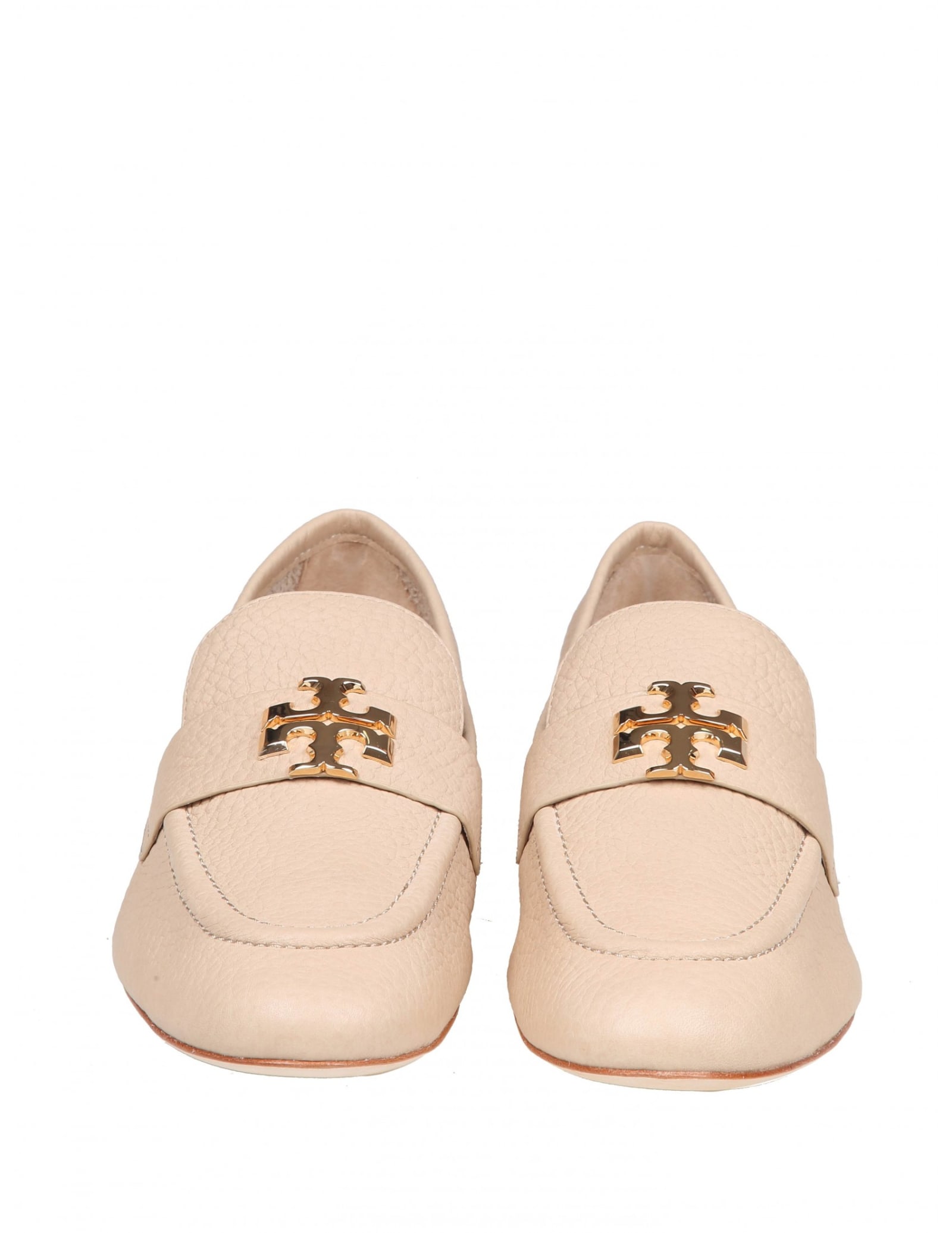 Shop Tory Burch Eleanor Loafers In Sand Color Leather