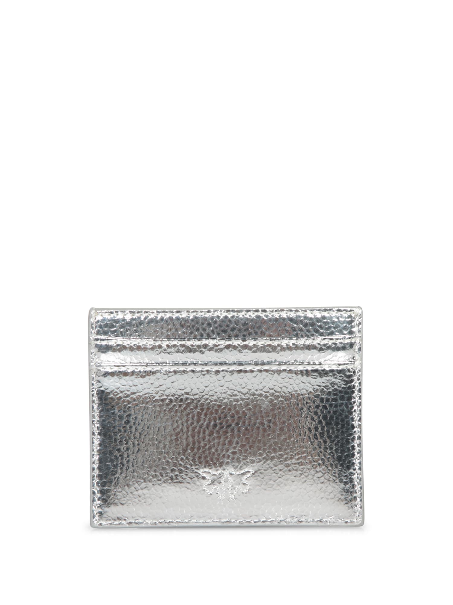 Pinko Classic Logo Embellished Card Holder In Metallic