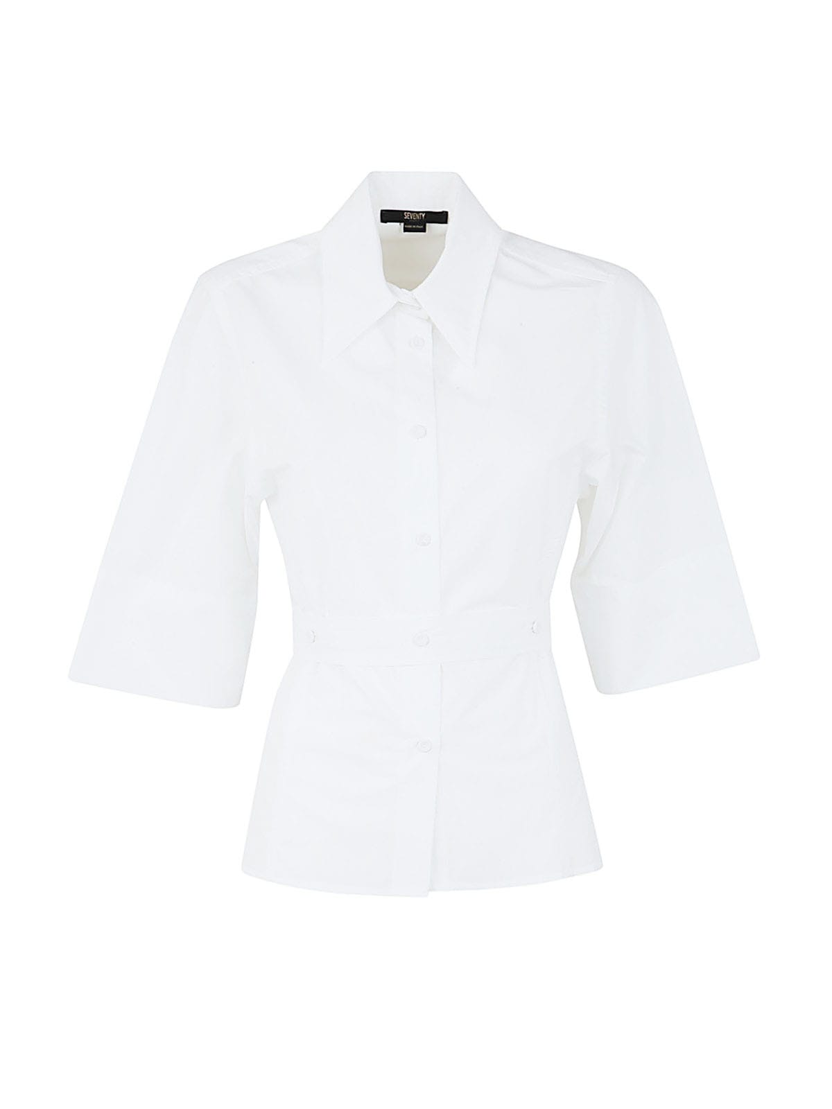 Seventy Medium Lenght Sleeve Blouse With Belt In White