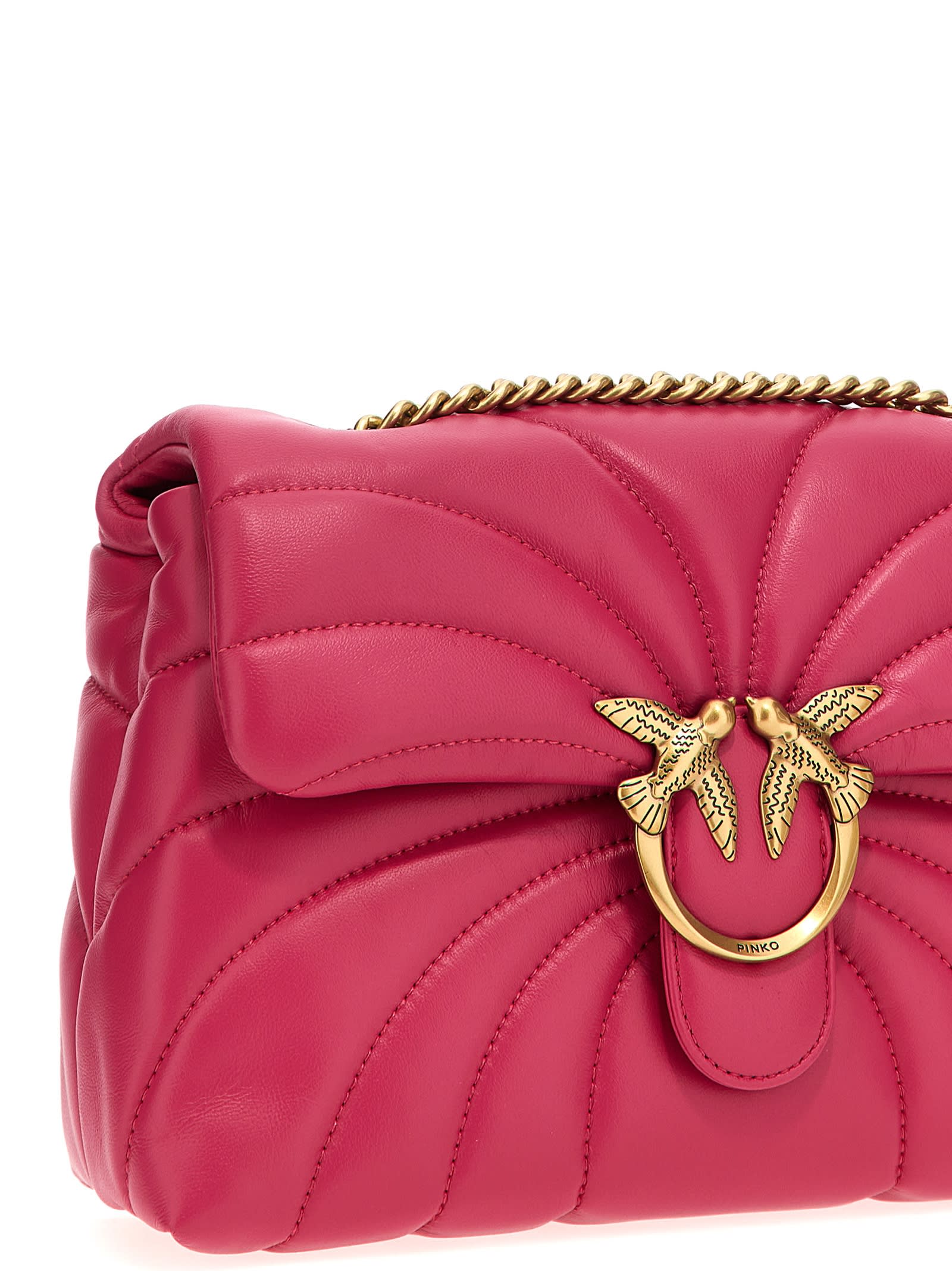 Shop Pinko Love Puff Classic Crossbody Bag In Fuchsia