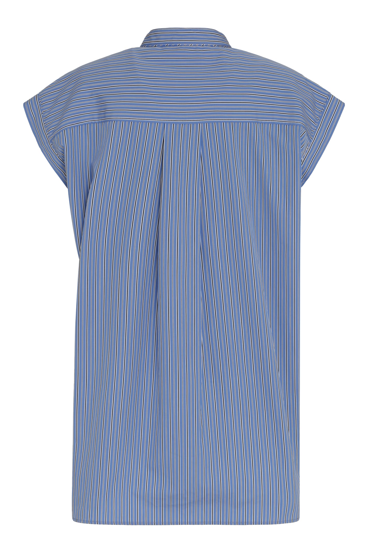 Shop Isabel Marant Reggy Striped Cotton Shirt In Light Blue