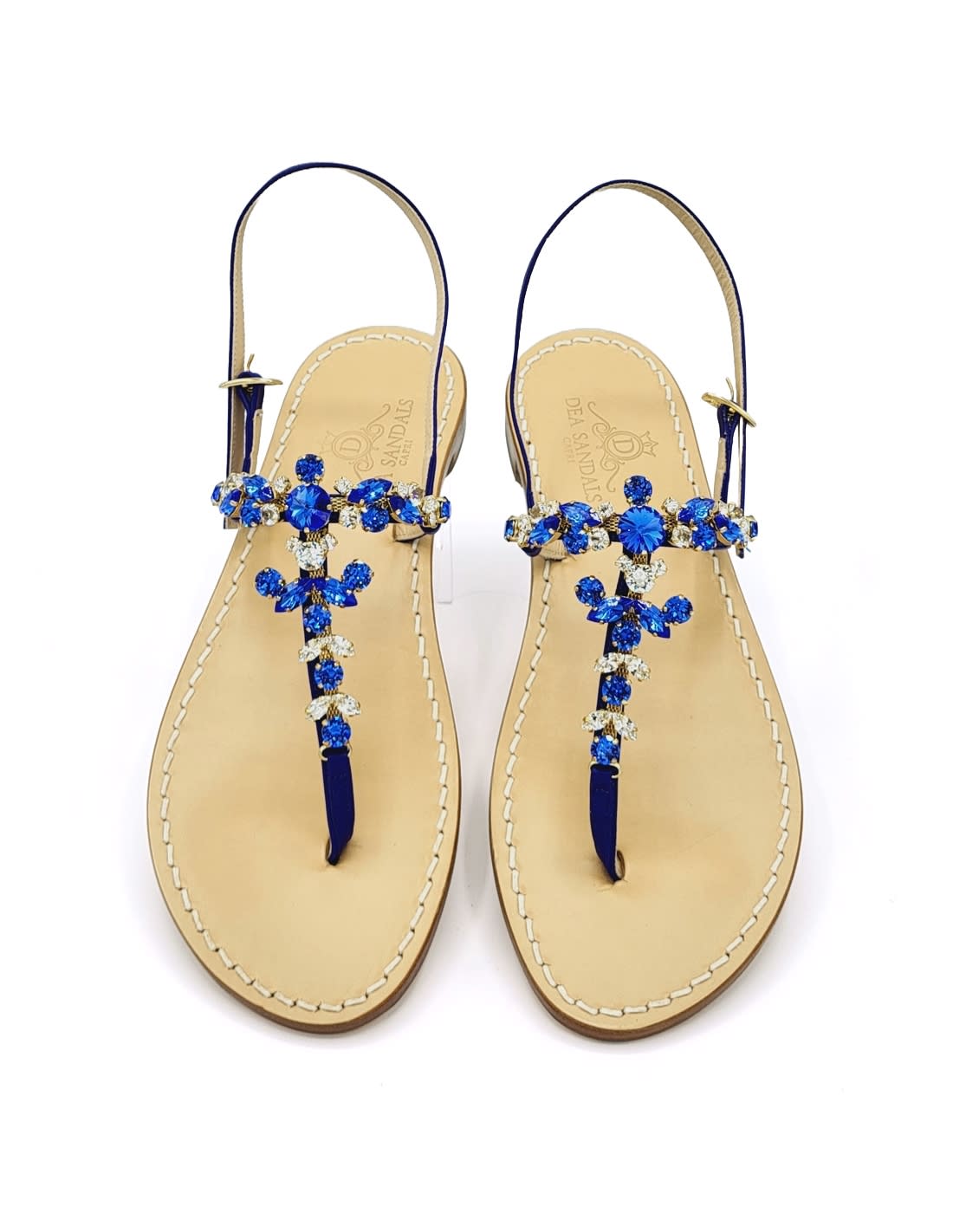 Dea Sandals Scopolo Jewel Sandals Sapphire Blue In Blue, Sapphire Blue, Crystal