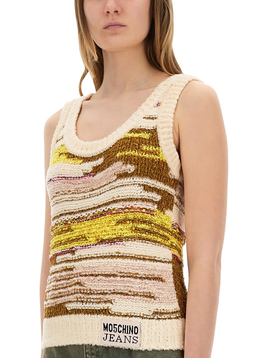 M05ch1n0 Jeans Multicolor Knit Top In Multicolour