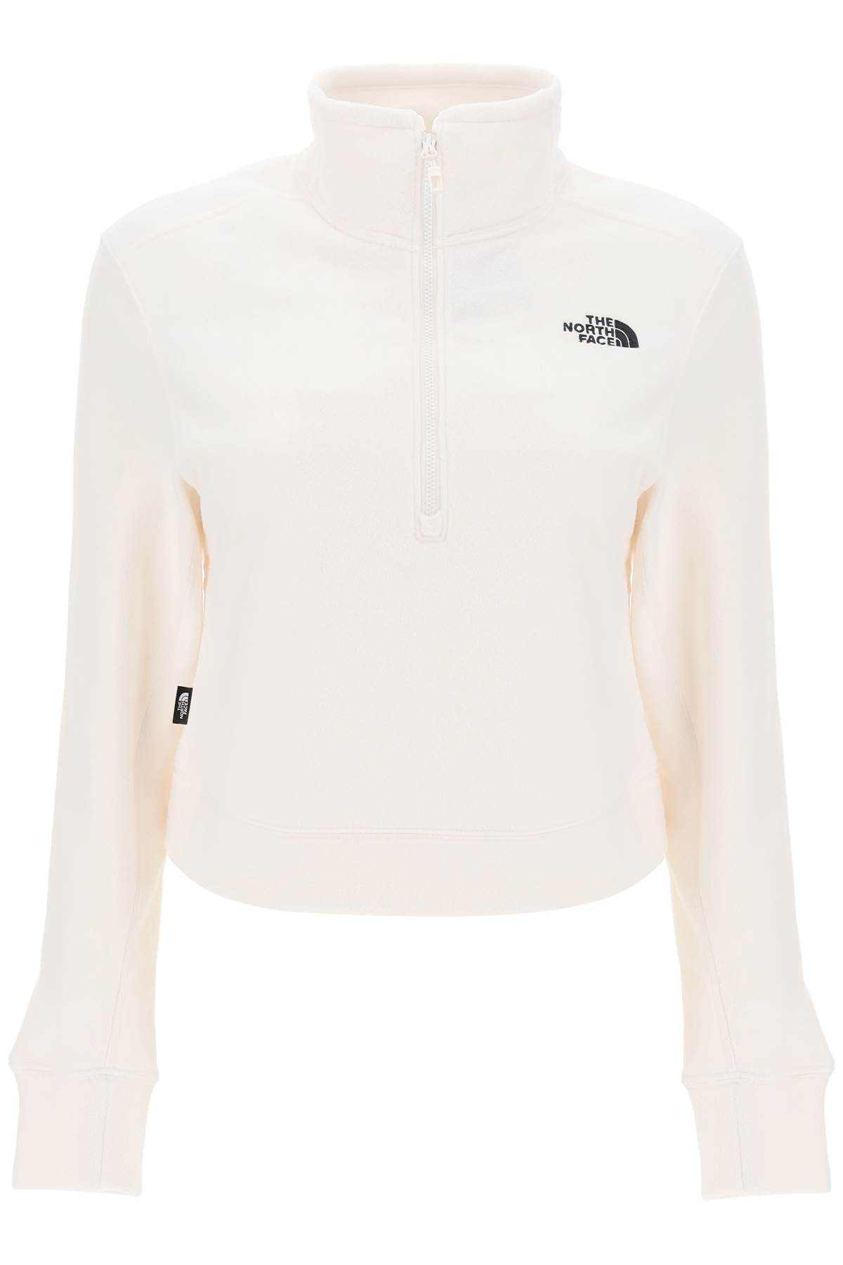 Shop The North Face Glacer Cropped Fleece Sweatshirt In Gardenia White (white)