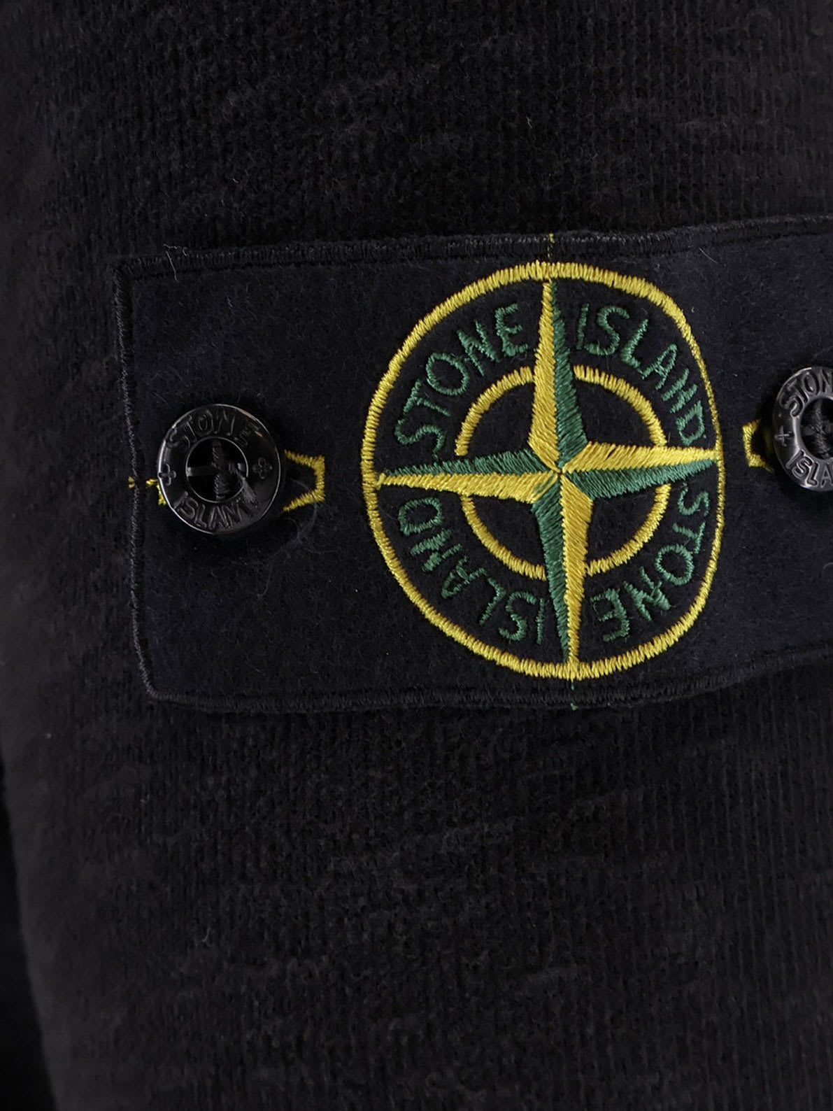 Stone Island Organic Cotton Crew Neck Sweater With English Ribs Knitwear Blue In Black