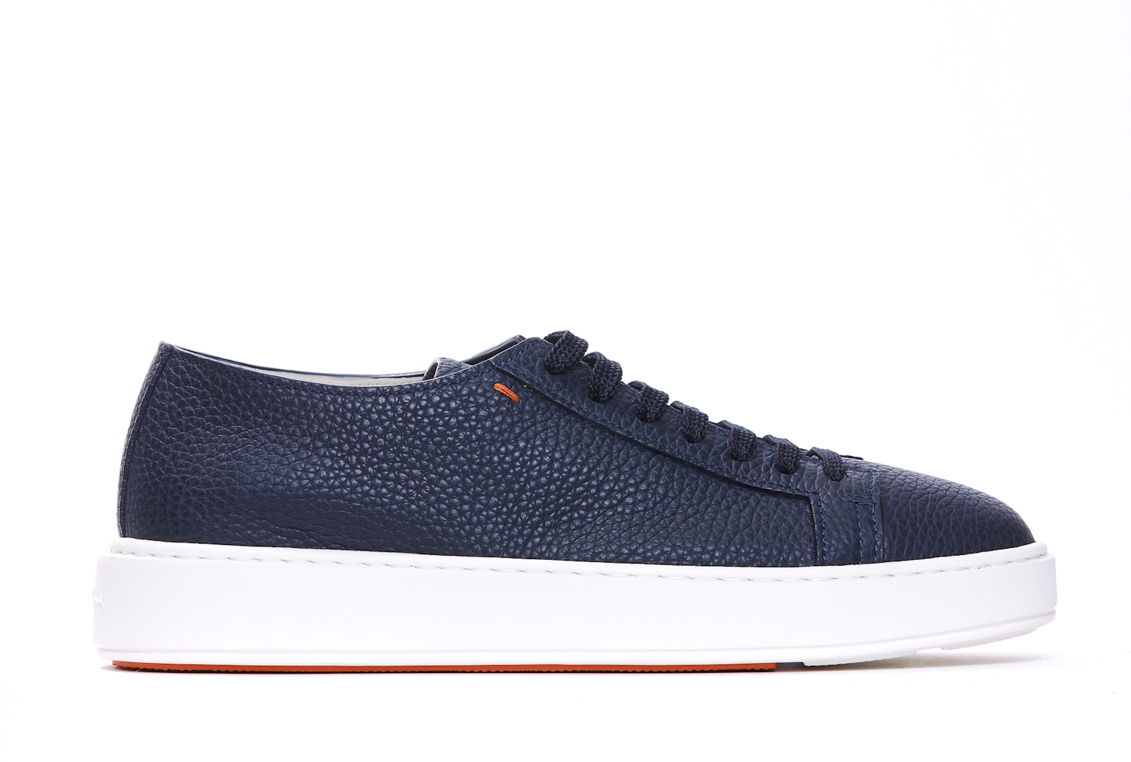 Shop Santoni Leather Sneakers In Blue