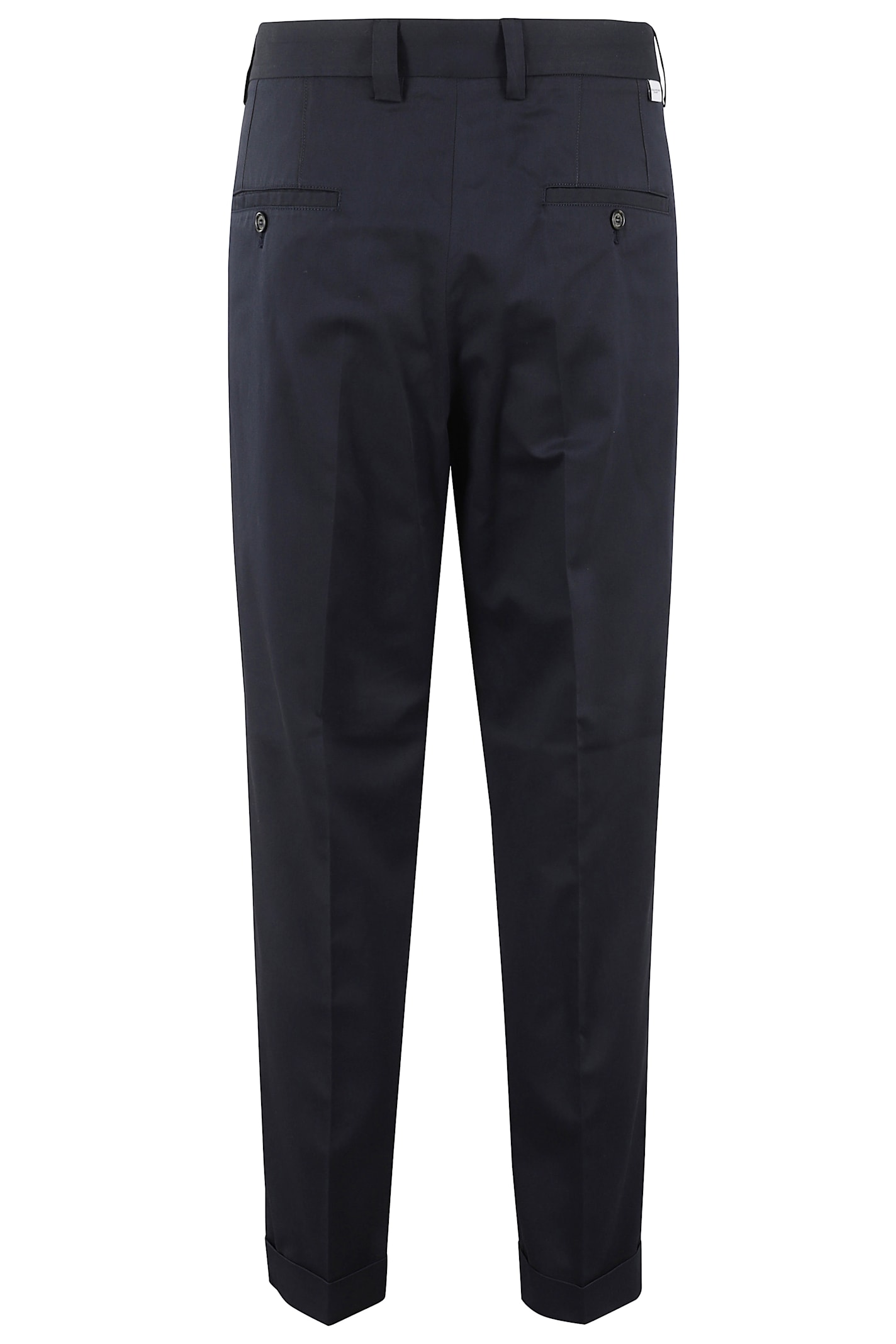 Paolo Pecora Relaxed Fit Chinos With Ankle Cuffs In Blu