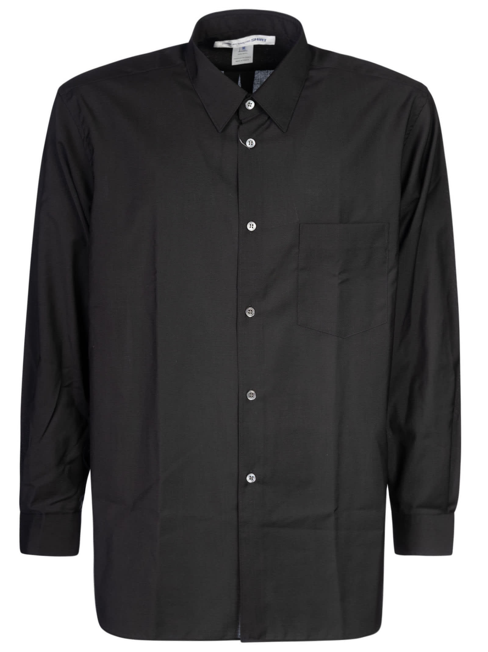 Shop Comme Des Garçons Shirt Patched Pocket Plain Shirt In Black