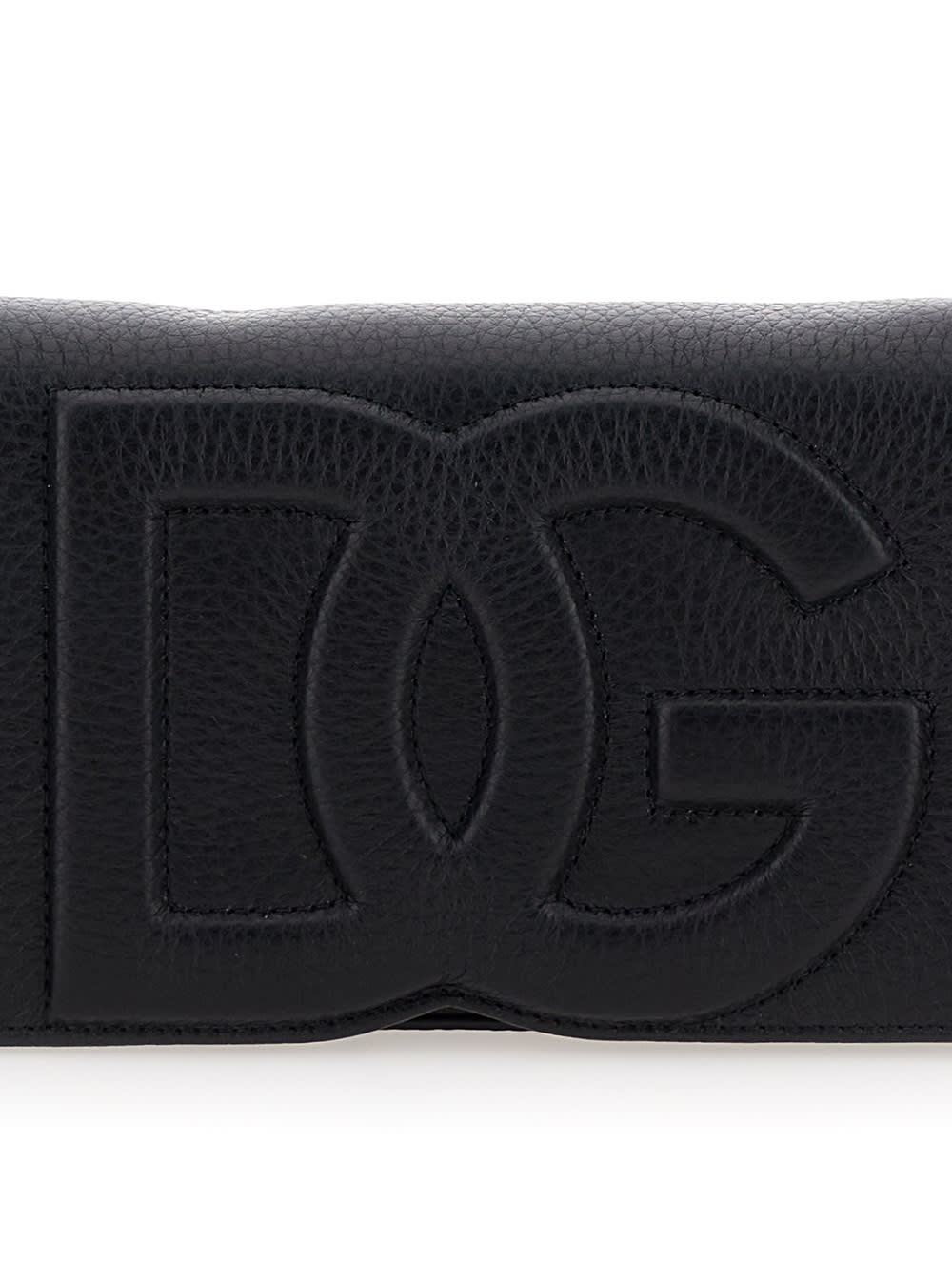 Shop Dolce & Gabbana Mini Black Crossbody Bag With Quilted Logo In Hammered Leather Man