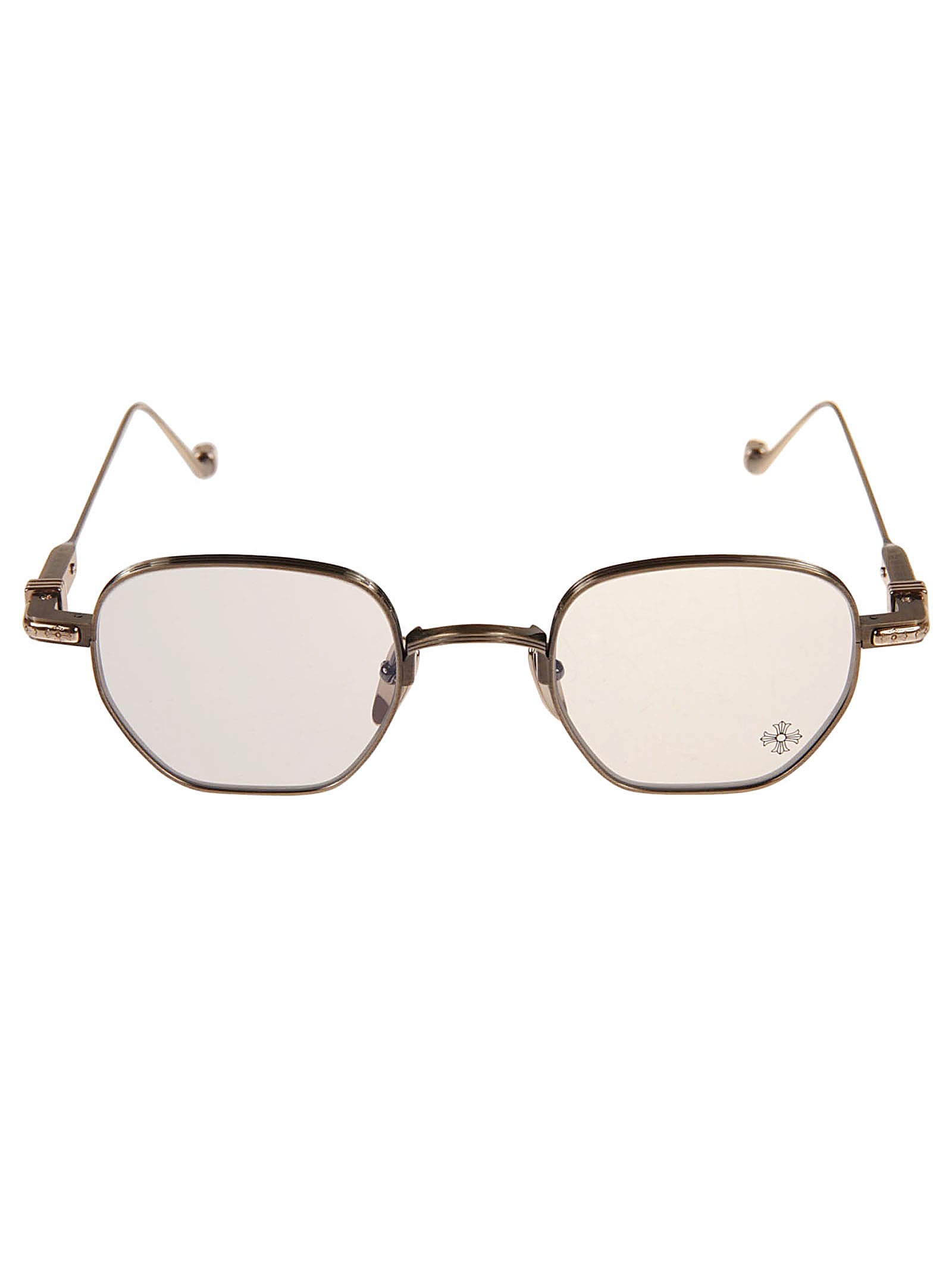 CHROME HEARTS LOGO DETAIL ROUND LENS GLASSES