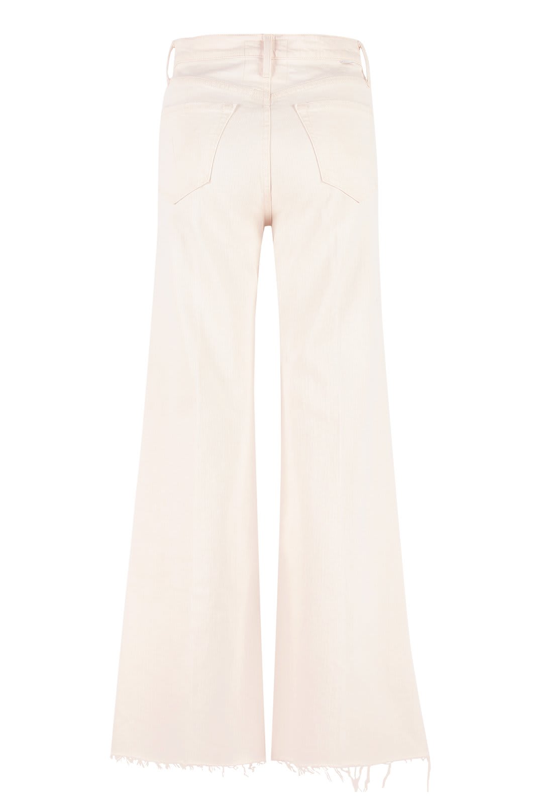 Shop Mother The Tomcat Roller Fray Wide-leg Jeans In White