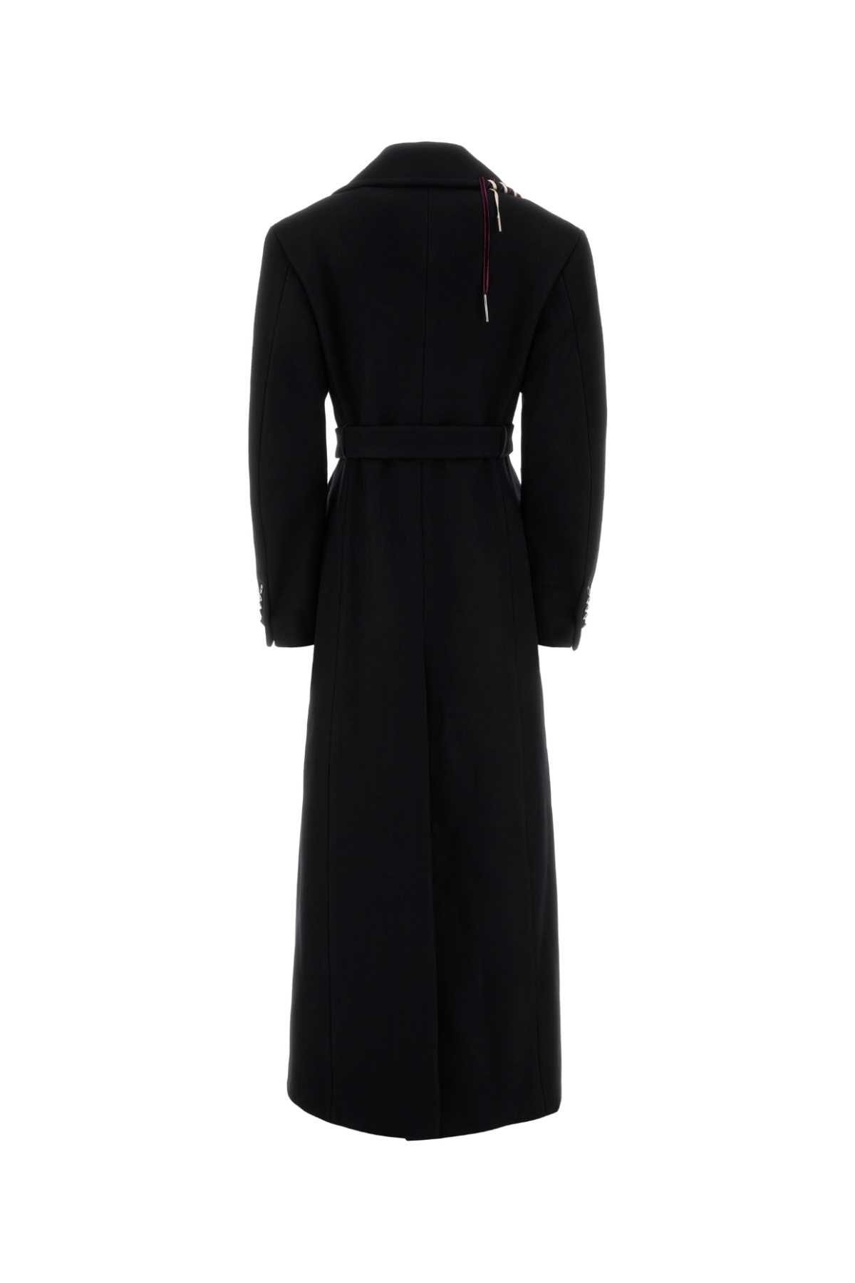 Dries Van Noten Rafaella Whipstitched Wool Blend Coat In Black