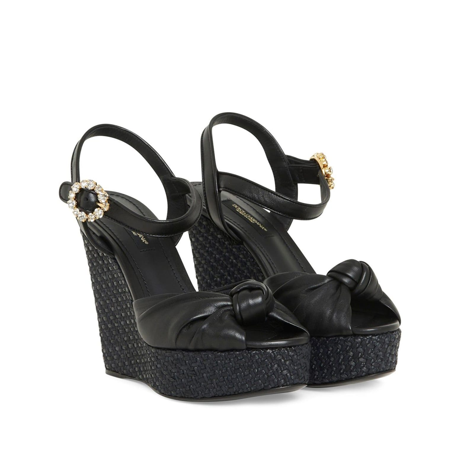 Shop Dolce & Gabbana Wedge Sandals In Black