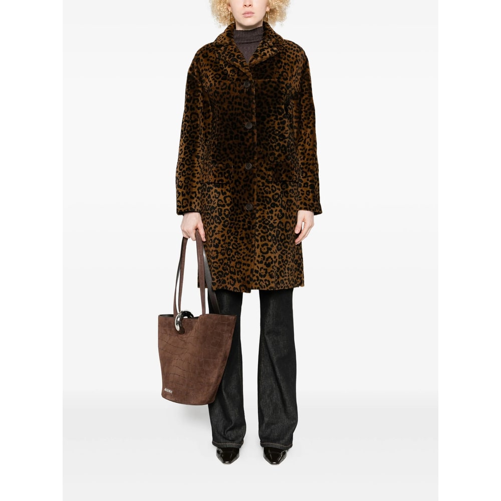 Salvatore Santoro Animal-print Leather Coat In Black