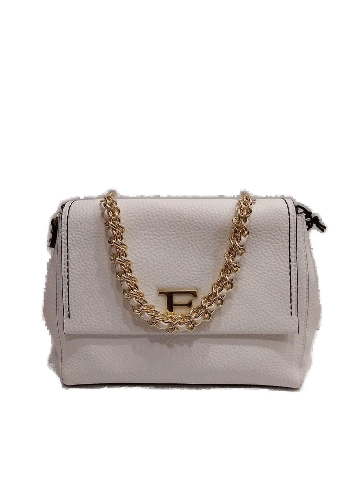 Shop Ermanno Scervino Chain-linked Shoulder Bag In White
