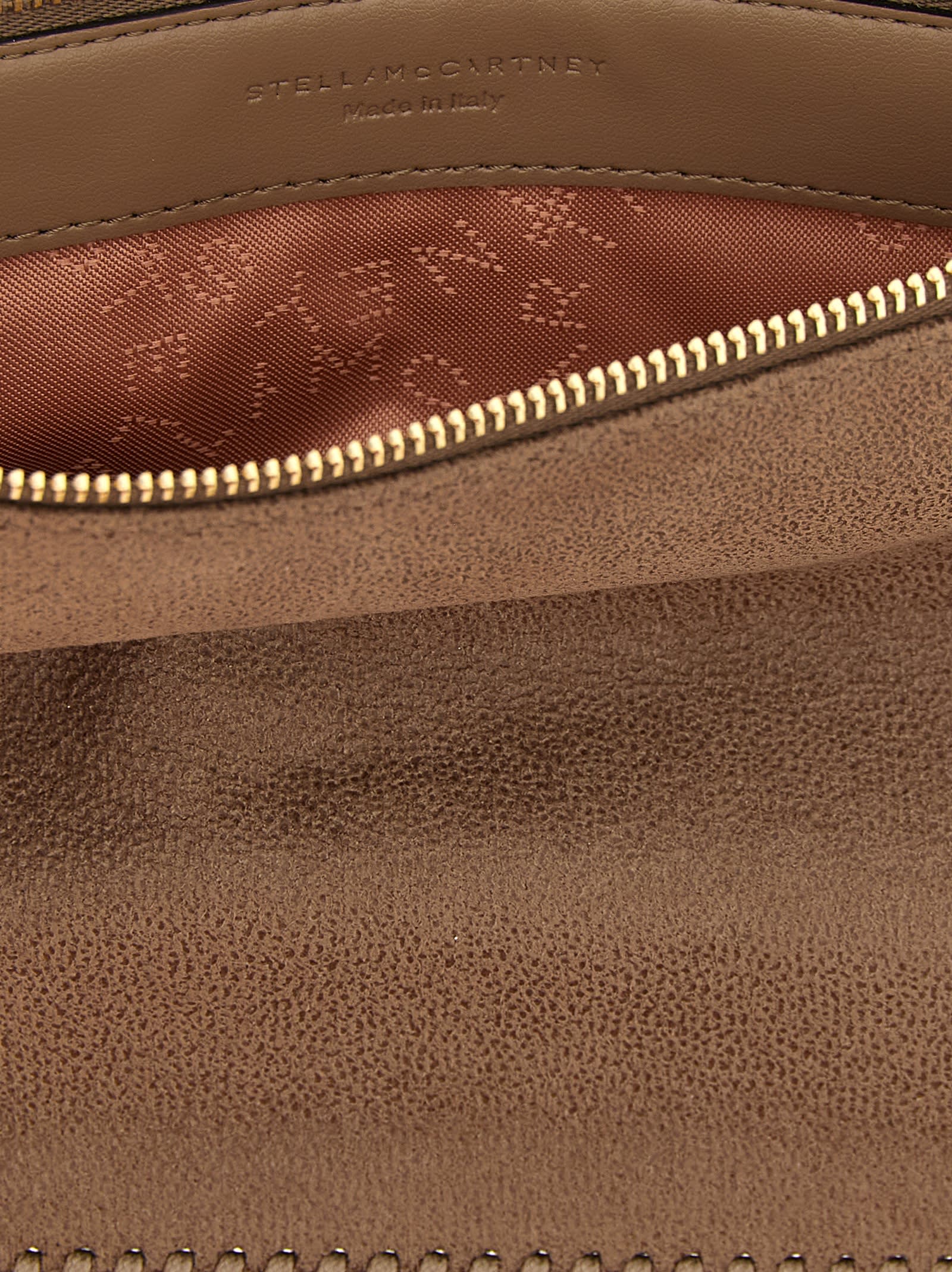 Stella Mccartney Falabella Logo Charmed Shoulder Bag In Sand