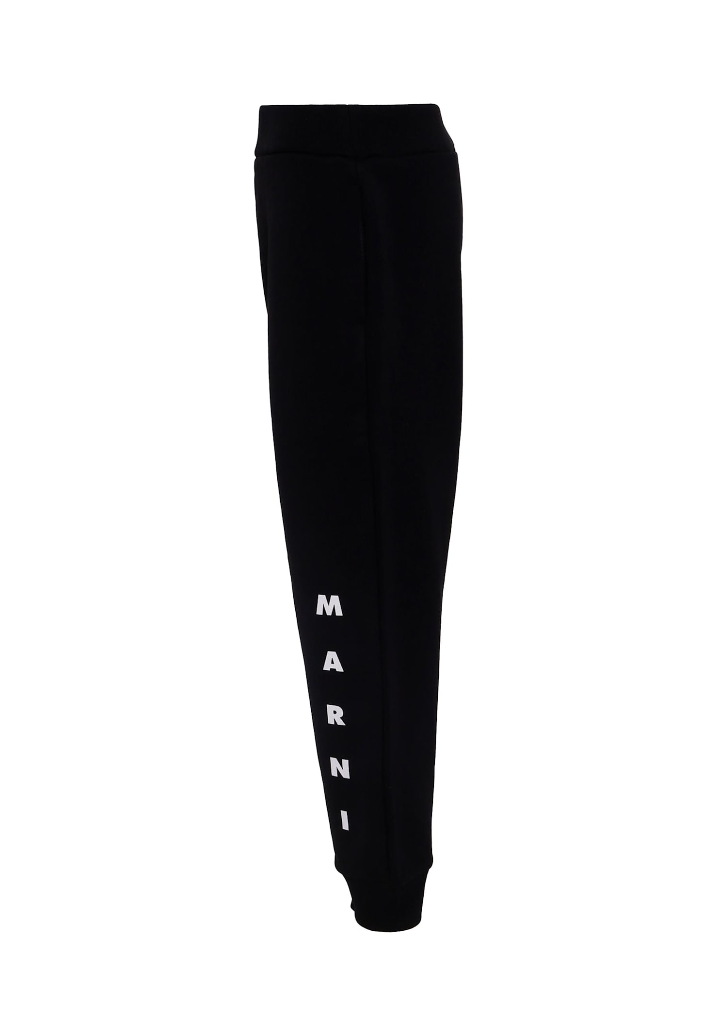 Marni Black Trousers For Kids With Logo In Black