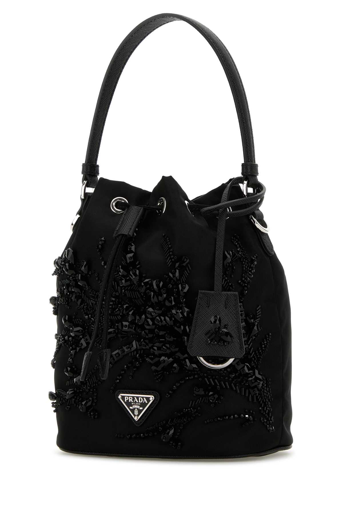 Shop Prada Black Nylon Bucket Bag In Nero