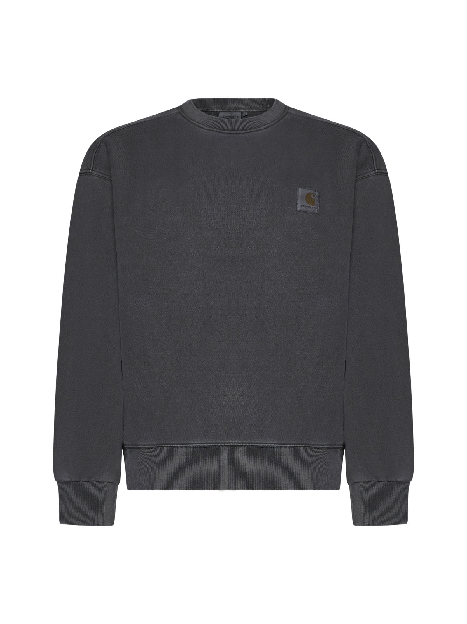 Shop Carhartt Sweater In Charcoal Garment Dyed