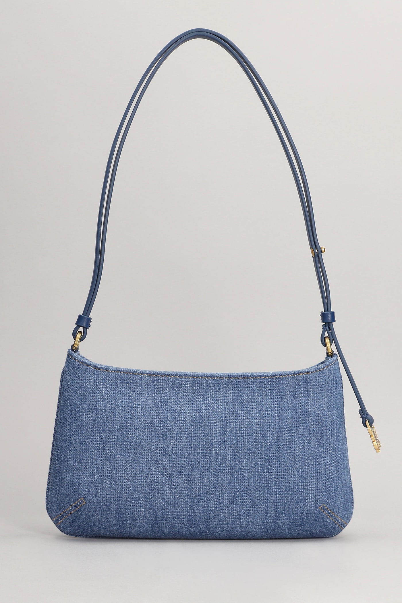 Shop Palm Angels Giorgina Denim Bag Shoulder Bag In Blue Cotton