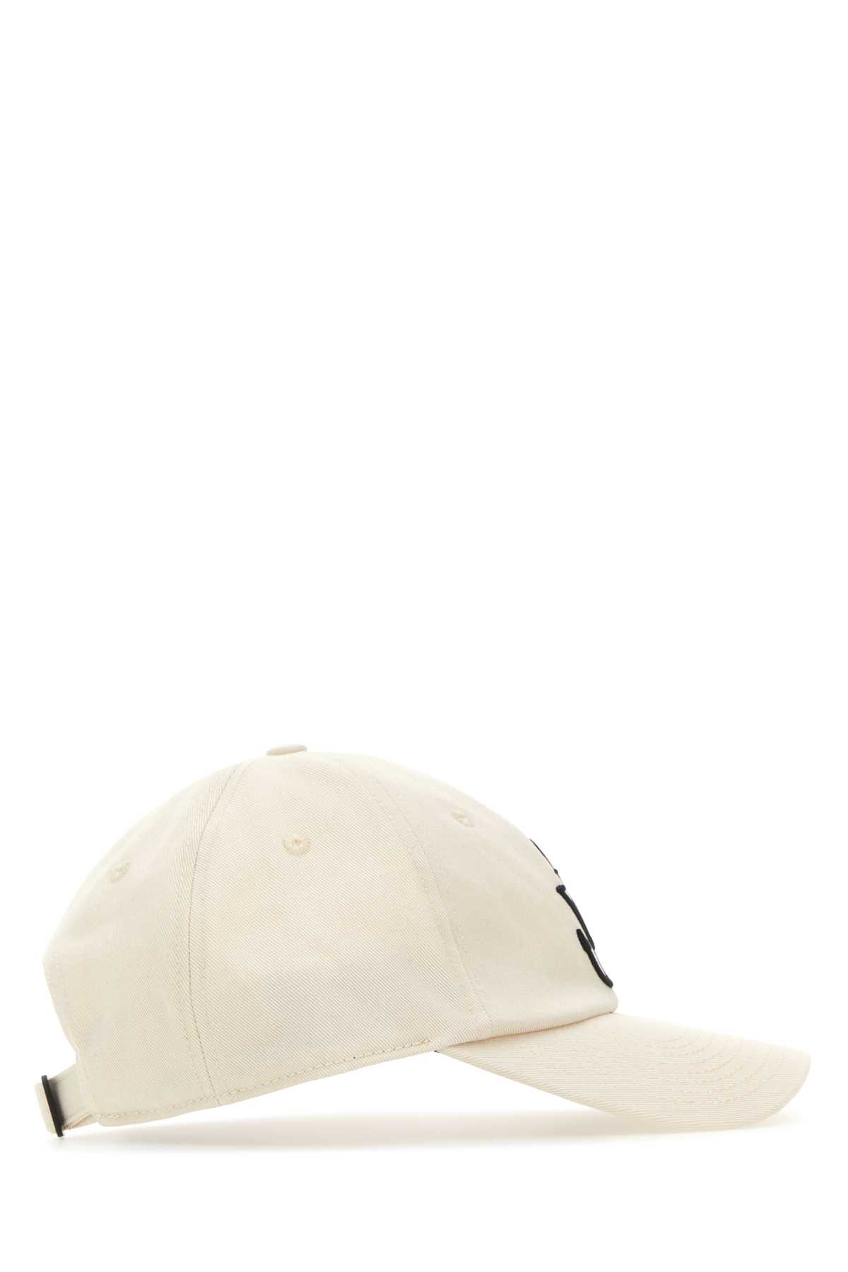 Jw Anderson Ivory Cotton Baseball Hat In Natural