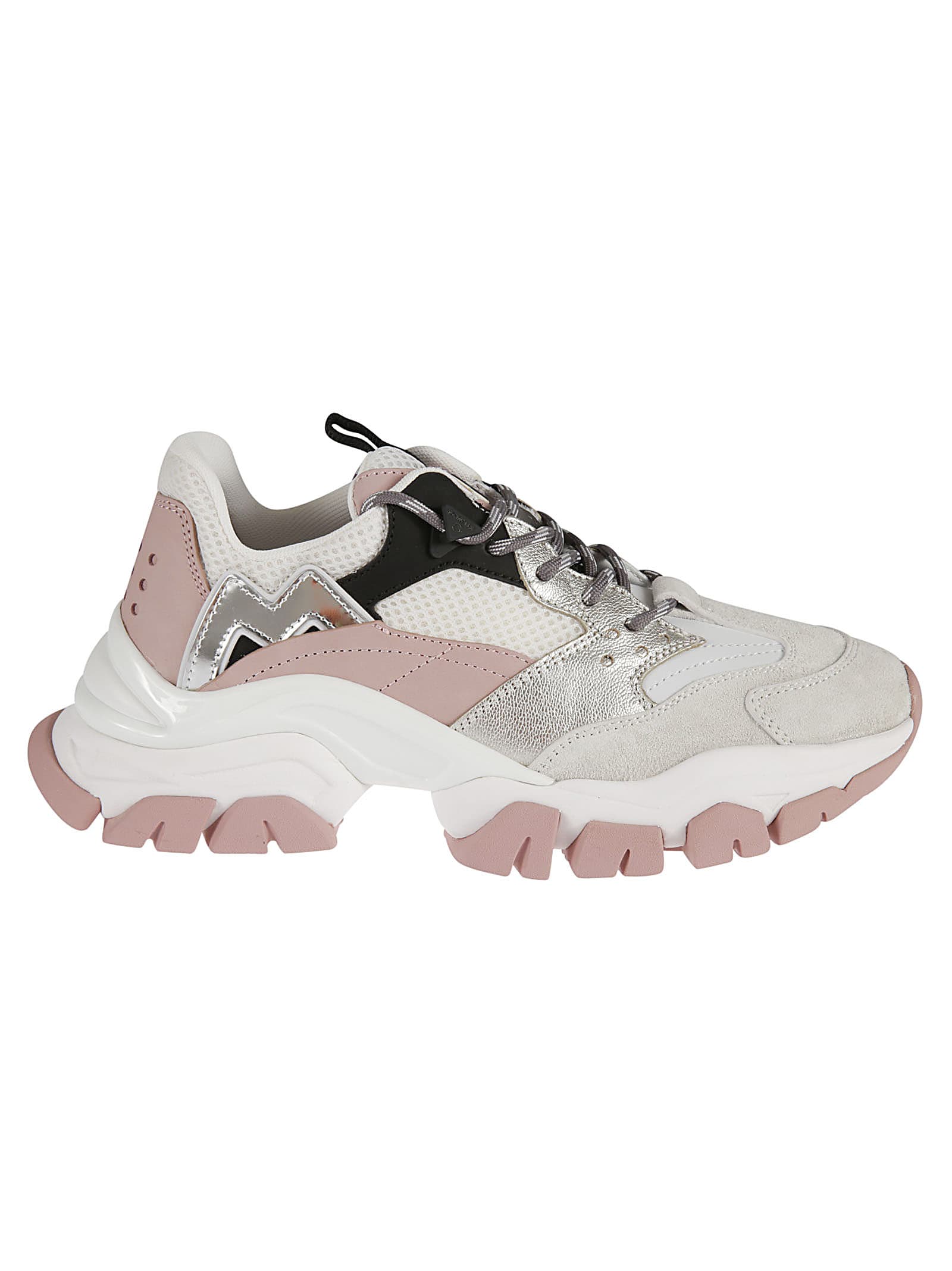 Moncler Leave No Trace Sneakers In White/pink