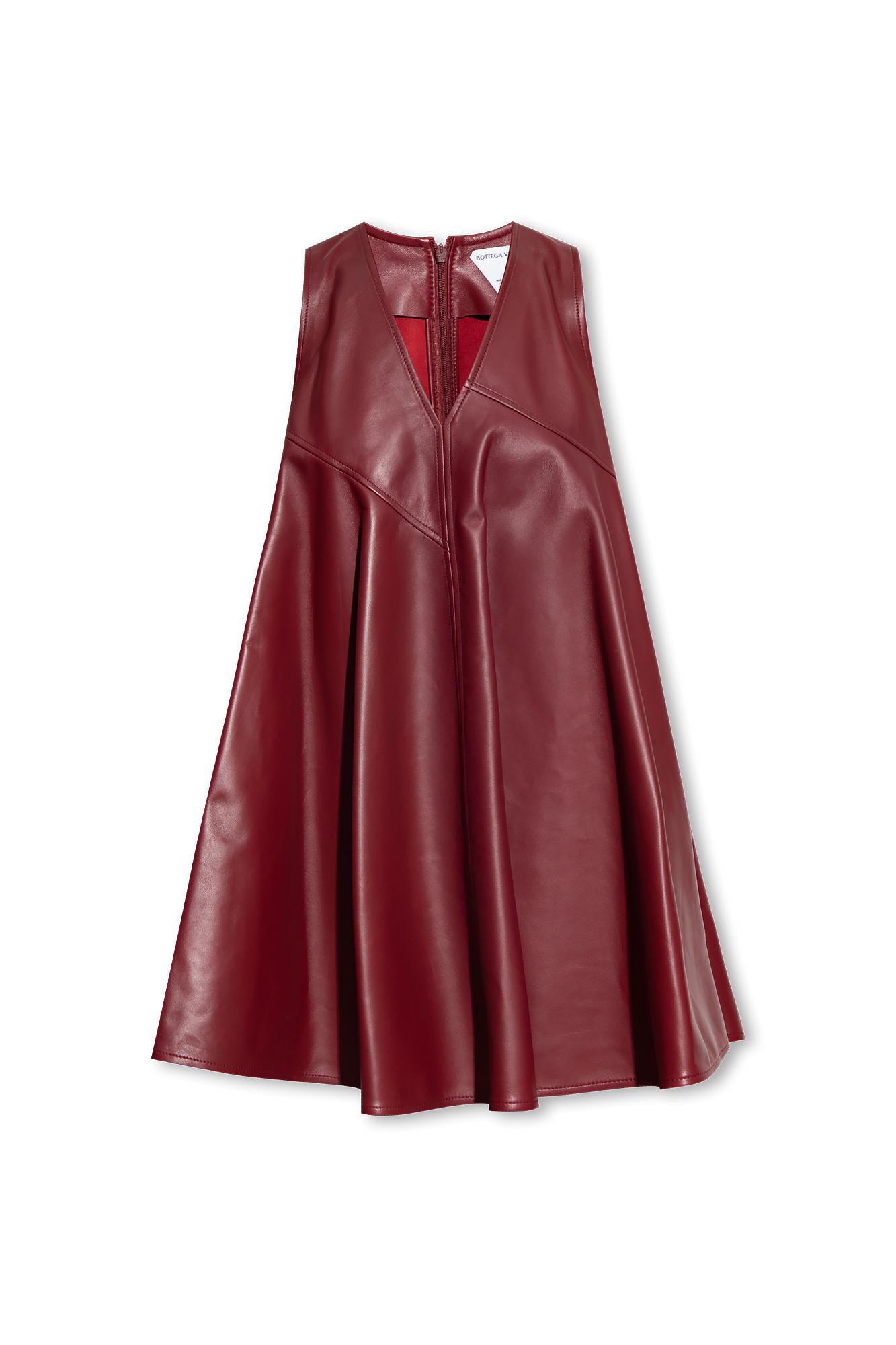 Shop Bottega Veneta Oversize Dress In Red