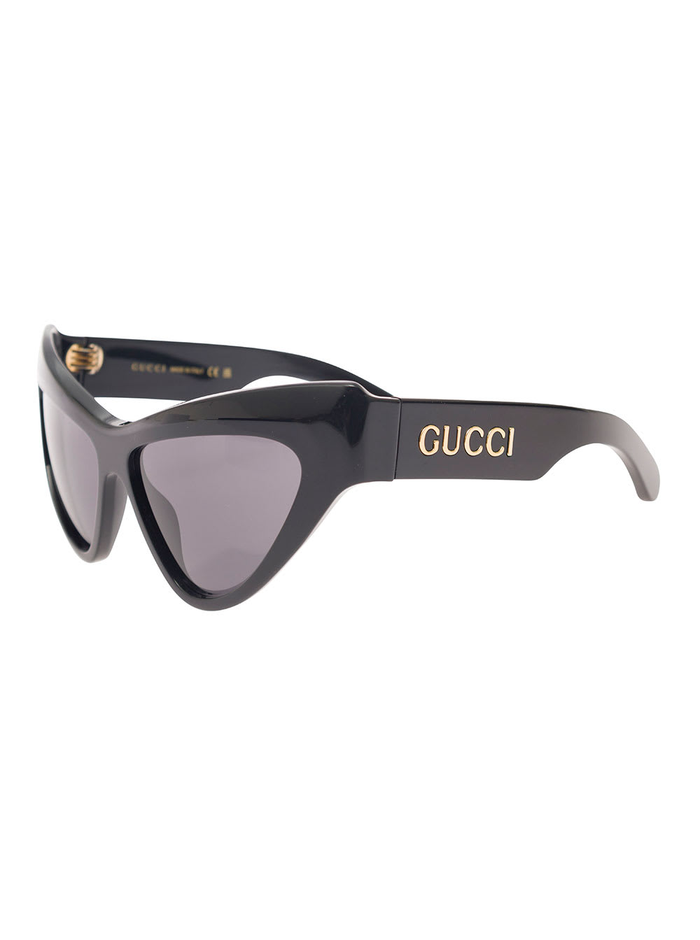 GUCCI GG1294S BLACK CAT-EYE SUNGLASSES WITH LOGO LETTERING IN SHINY ACETATE WOMAN