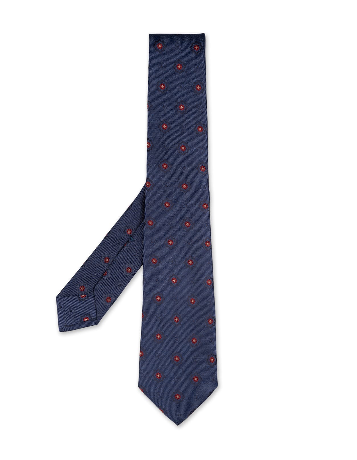 Blue Tie With Contrasting Floral Pattern