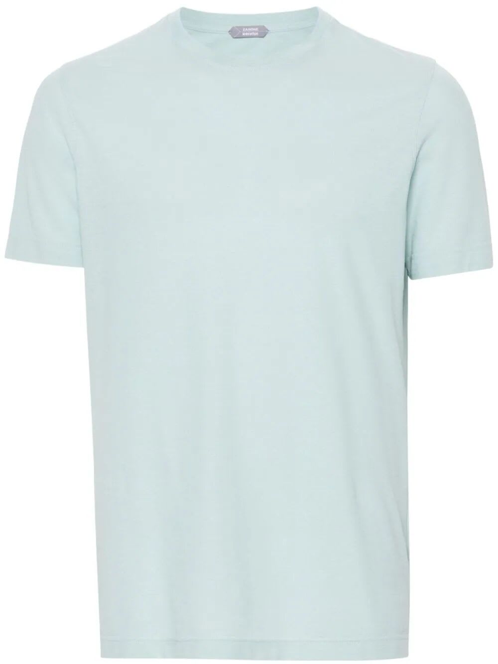 Shop Zanone Short Sleeves T-shirt In Light Blue