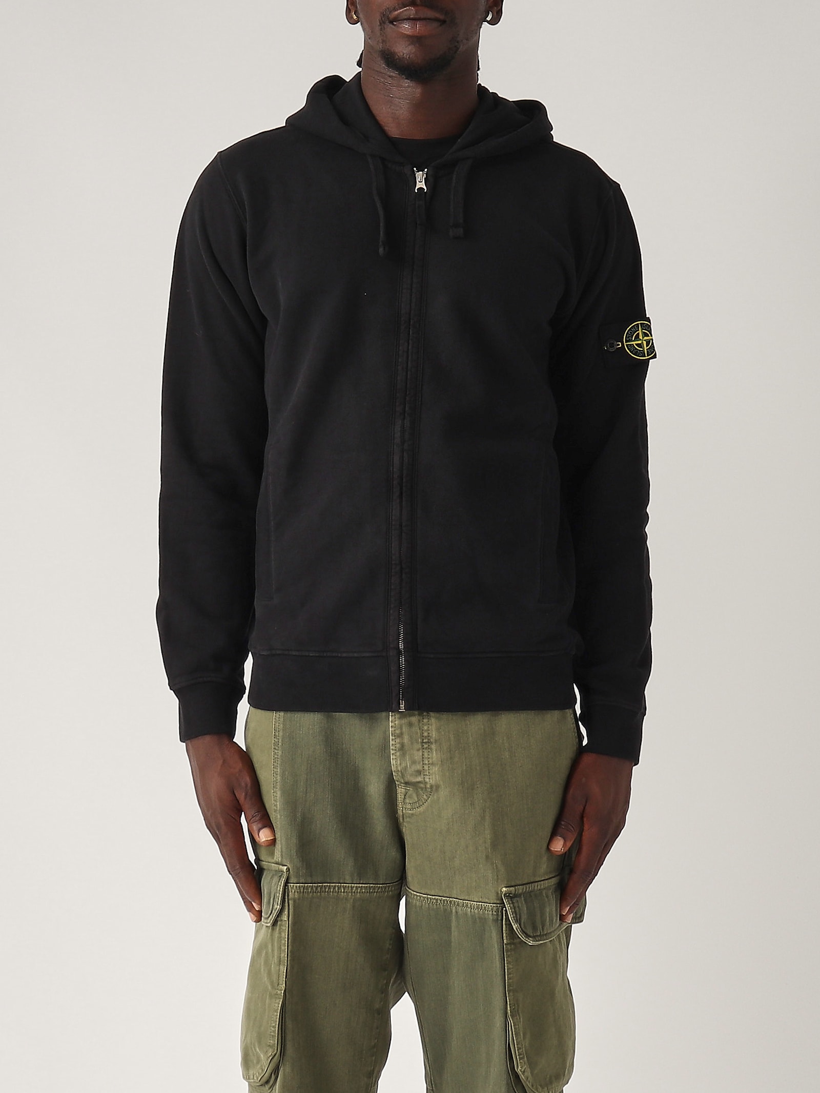 Stone Island Felpa Sweatshirt In Nero