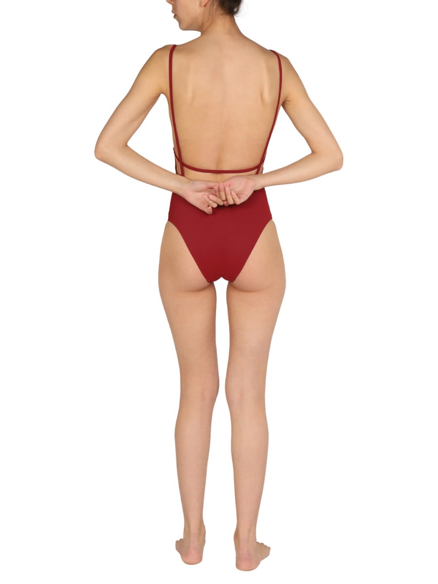 Lido One Piece Swimsuit "three" In Bordeaux