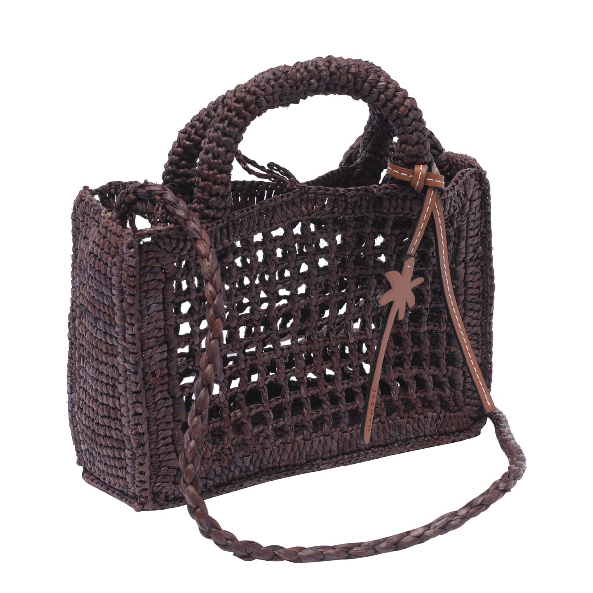 Shop Manebi Mini Sunset Handbag In Brown