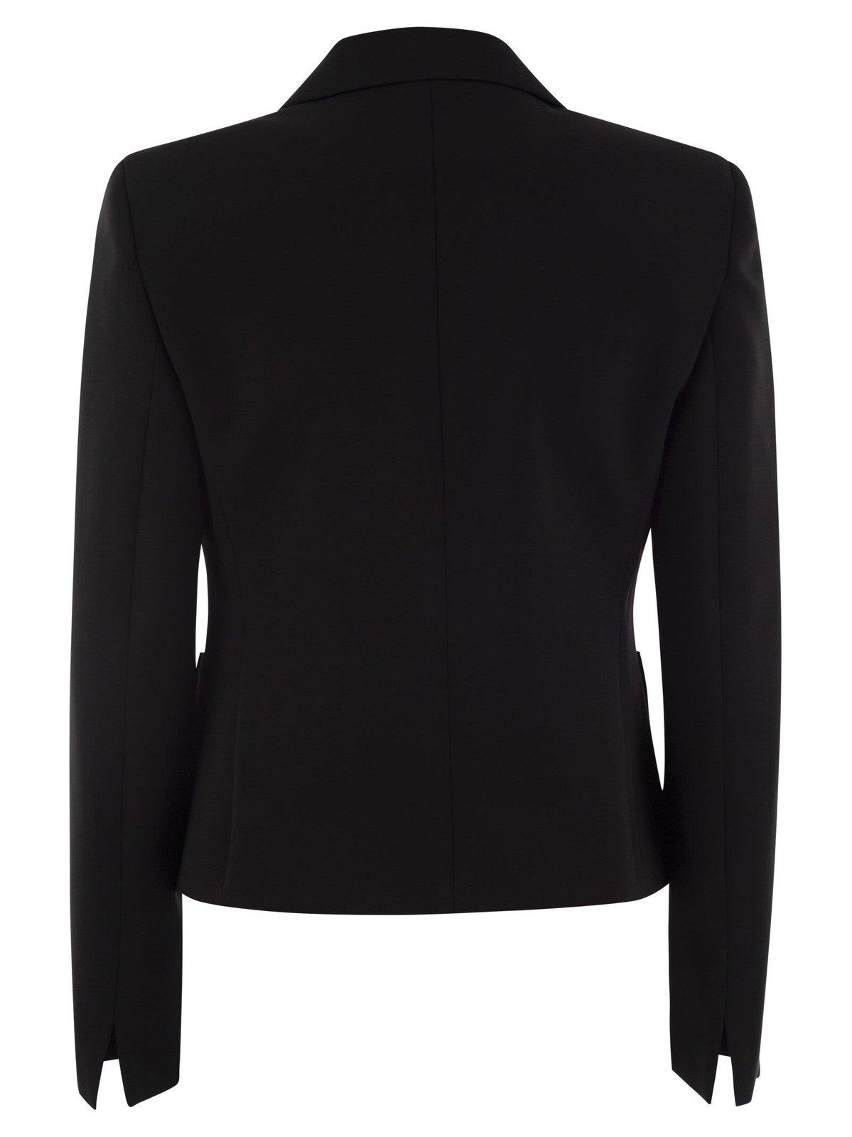 Shop Max Mara Single Breasted Cropped Jacket In Nero