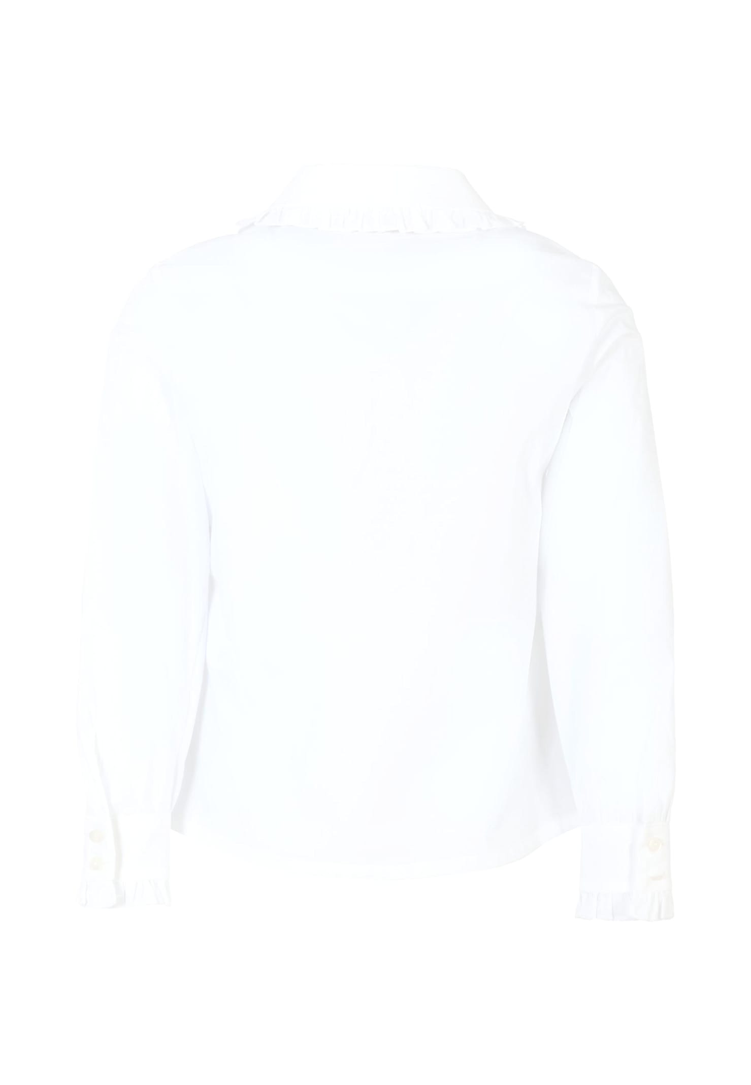 Monnalisa White Shirt For Girl With Bow In White