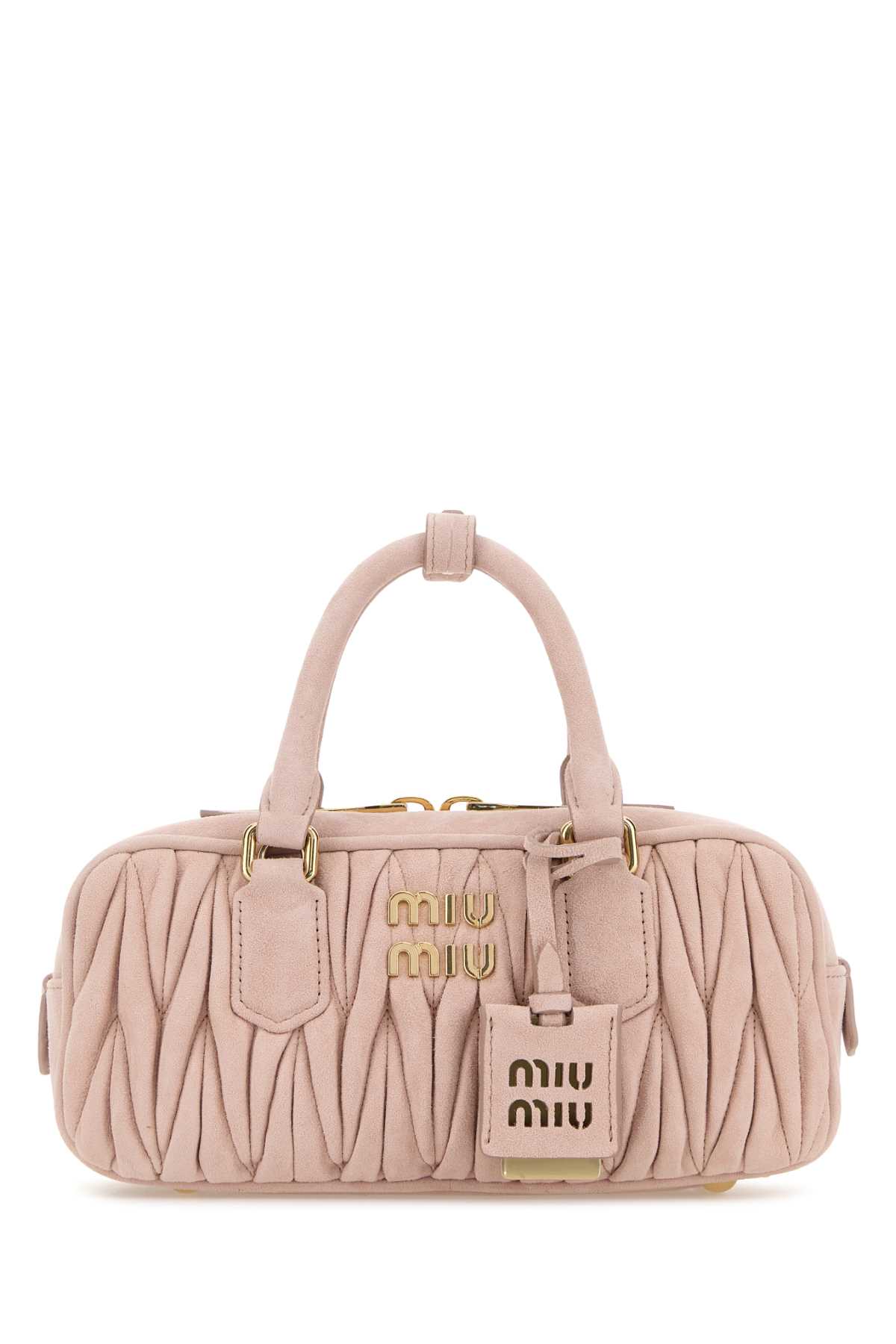 Miu Miu Pastel Pink Suede Arcadie Handbag