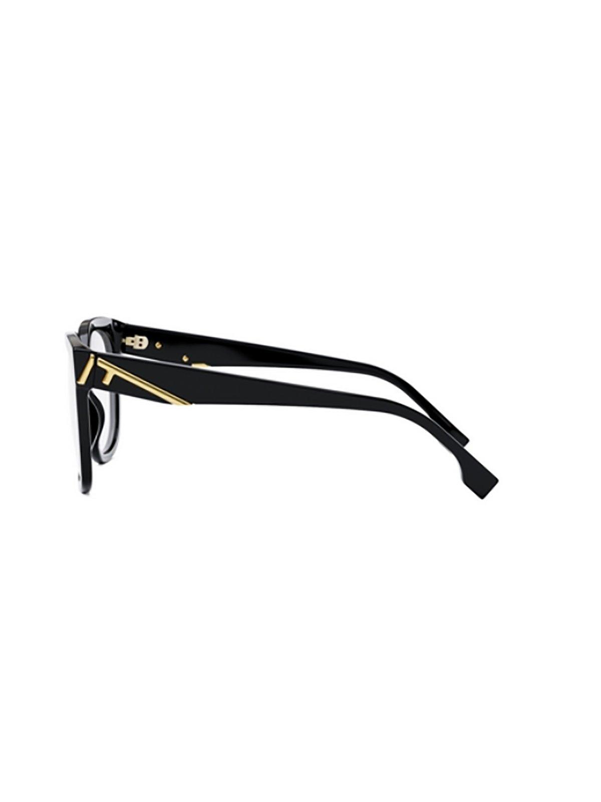 Shop Fendi Square Frame Glasses Glasses In 001 Shiny Black