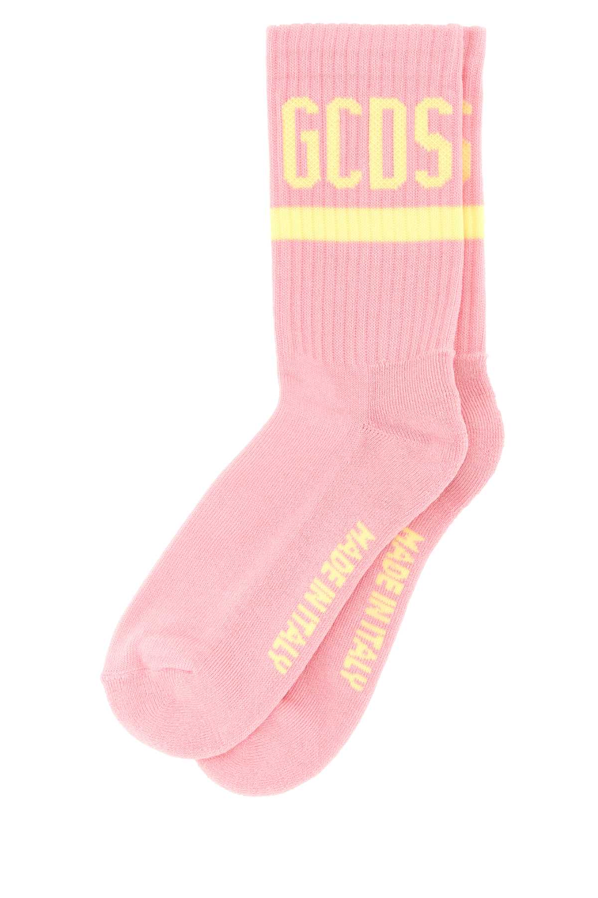 Pink Stretch Cotton Blend Socks