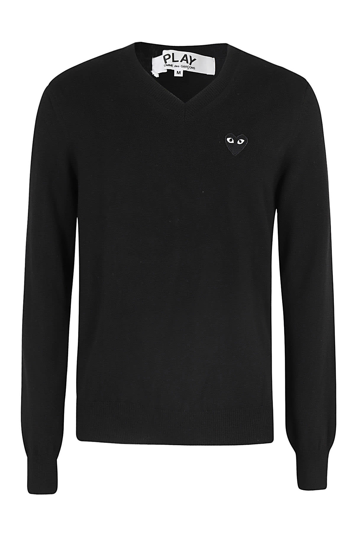 Shop Comme Des Garçons Play Knit Pullover In Black