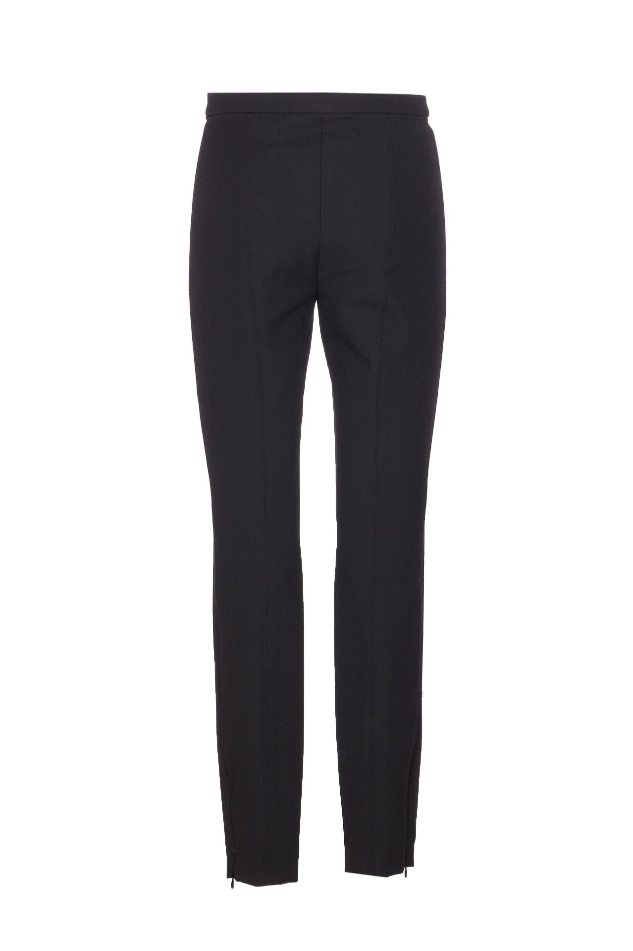 Pinko Pietanze Skinny Trousers With Adjustable Bottom In Black