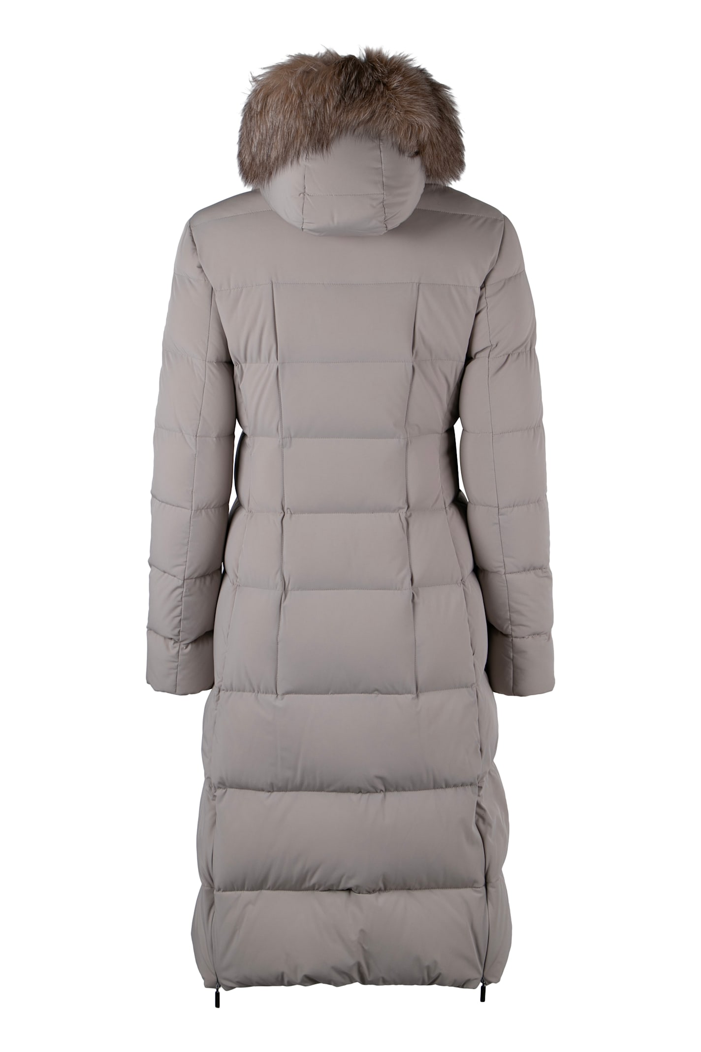 Moorer Zagara Long Hooded Down Jacket In Sand