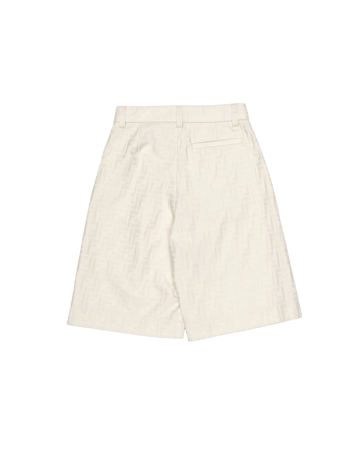 Shop Fendi Beige Monogram Bermuda Shorts In Brown