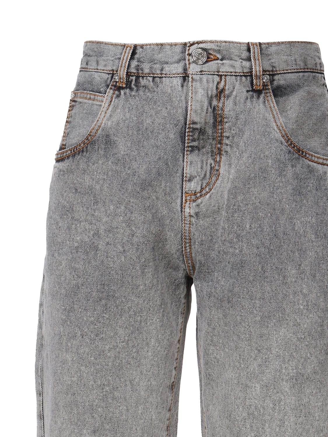 Shop Etro Cotton Jeans With Lightened Wash In Grey
