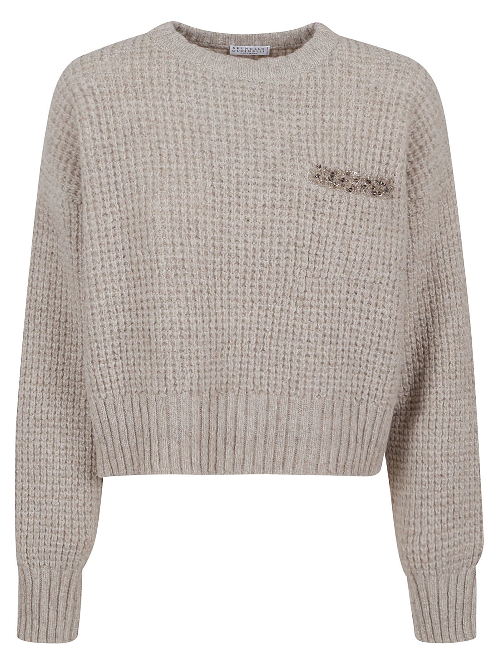 Brunello Cucinelli Roundneck Sweater In Gray