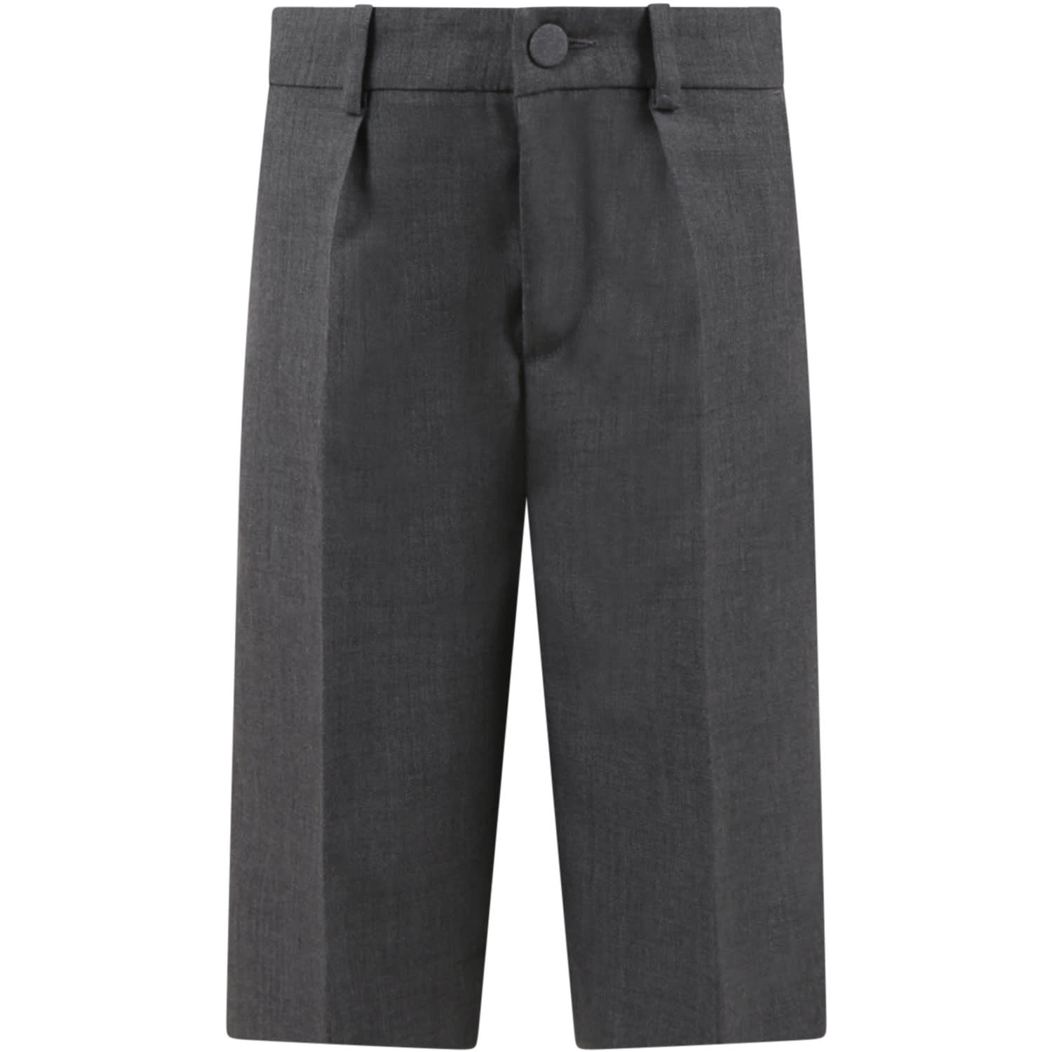 Gucci Gray Bermuda Shorts For Boy With Patch Logo