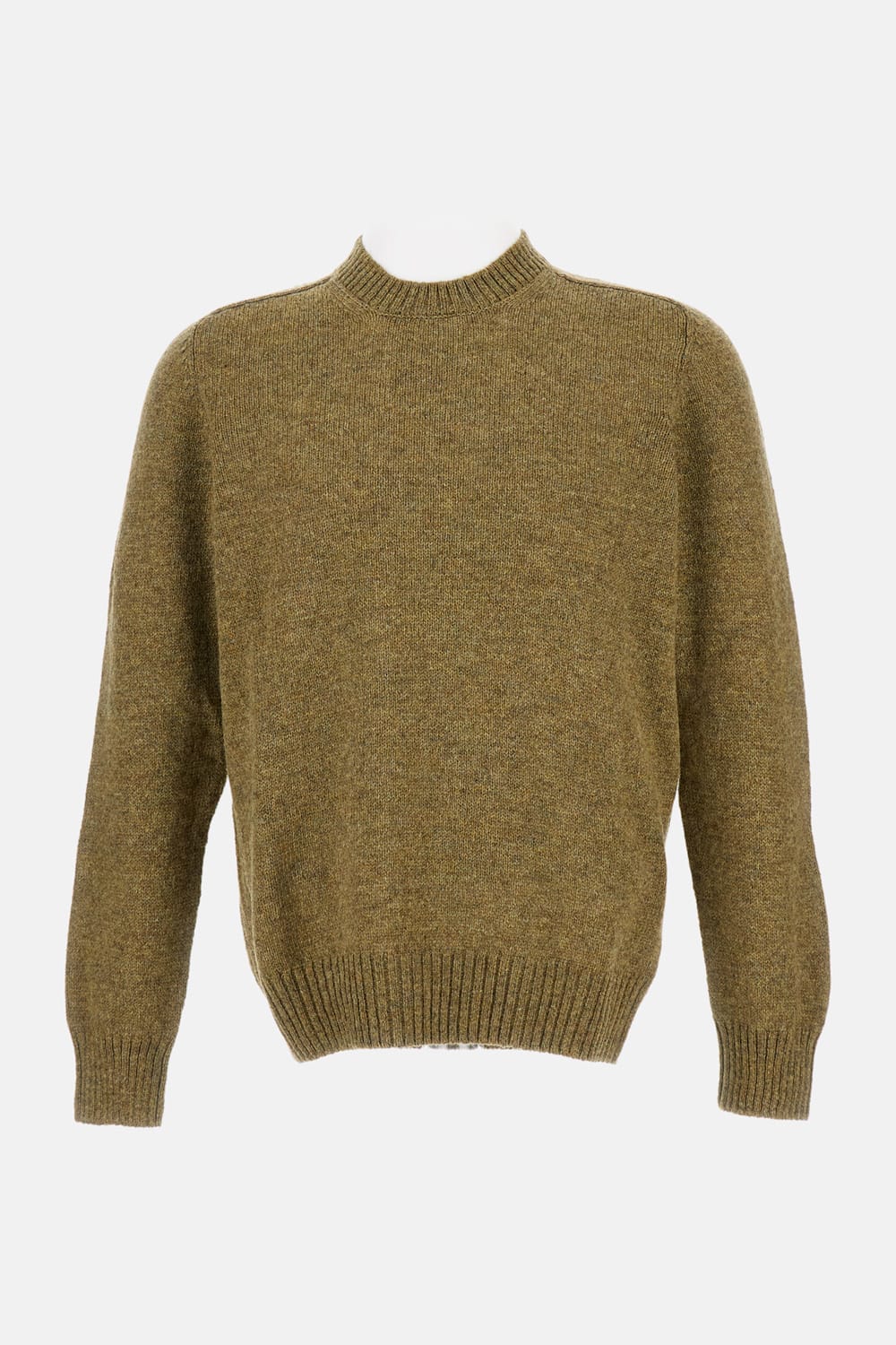Gran Sasso Ribbed Crew-neck Sweater In Green