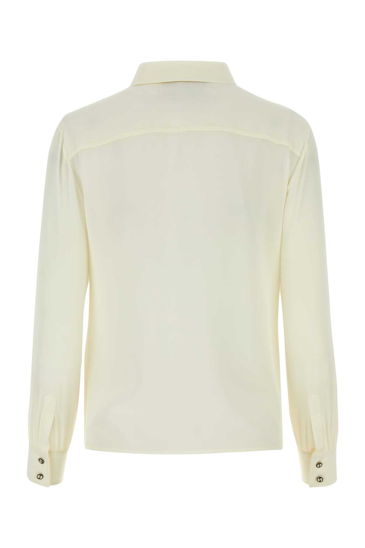 Shop Gucci Ivory Crepe Shirt In Ivoire