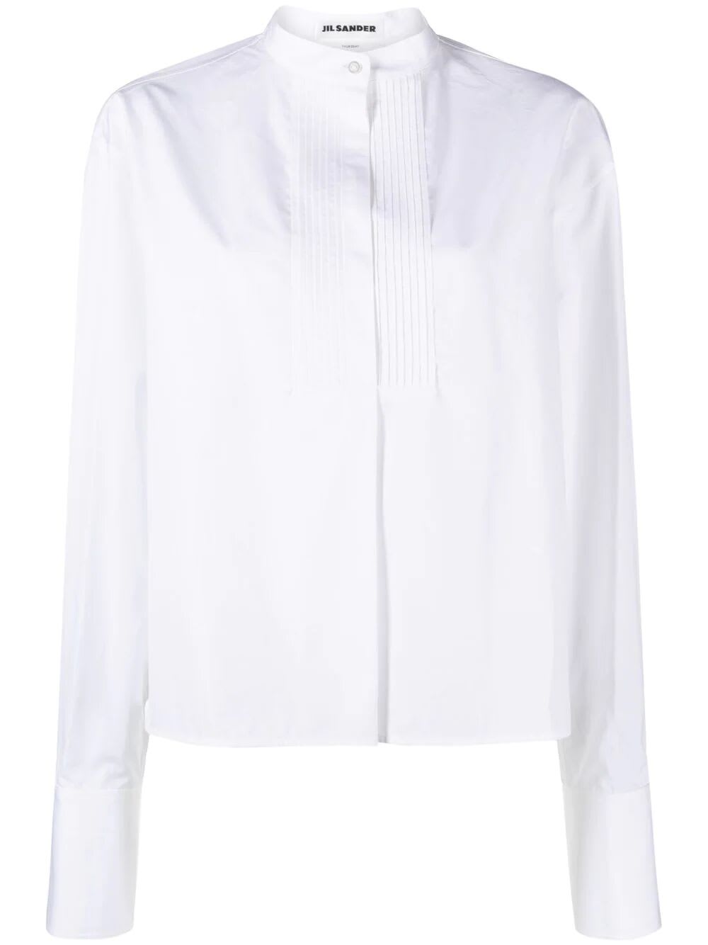 Shop Jil Sander Thursday Cropped Boxy Shirt In Optic White