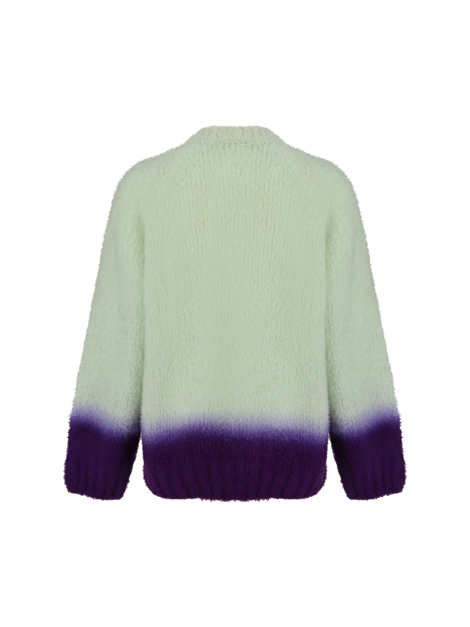 Shop Sacai Sweater In L/green×purple