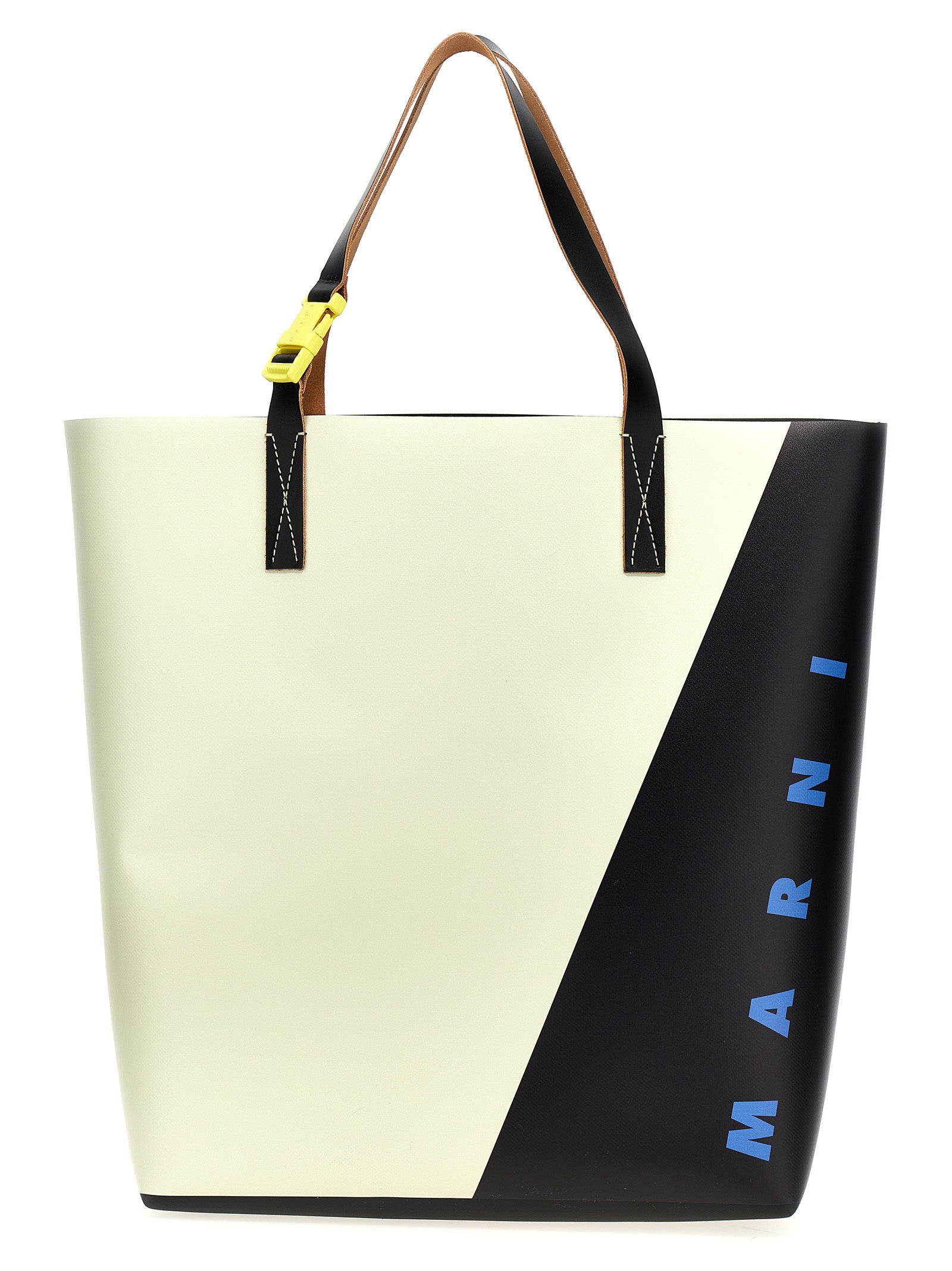 Shop Marni Logo Shopping Bag In Black